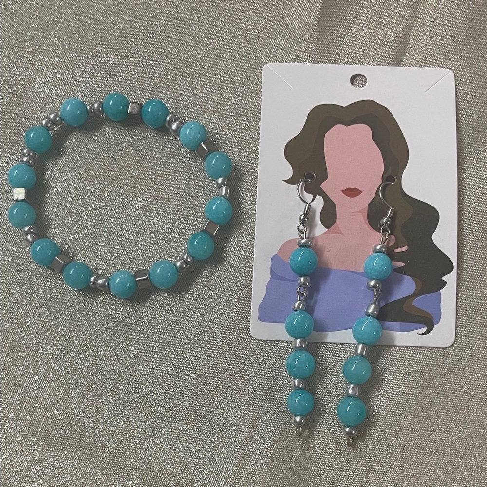 🌊 Handmade Earrings & Stretch Bracelet 🌊